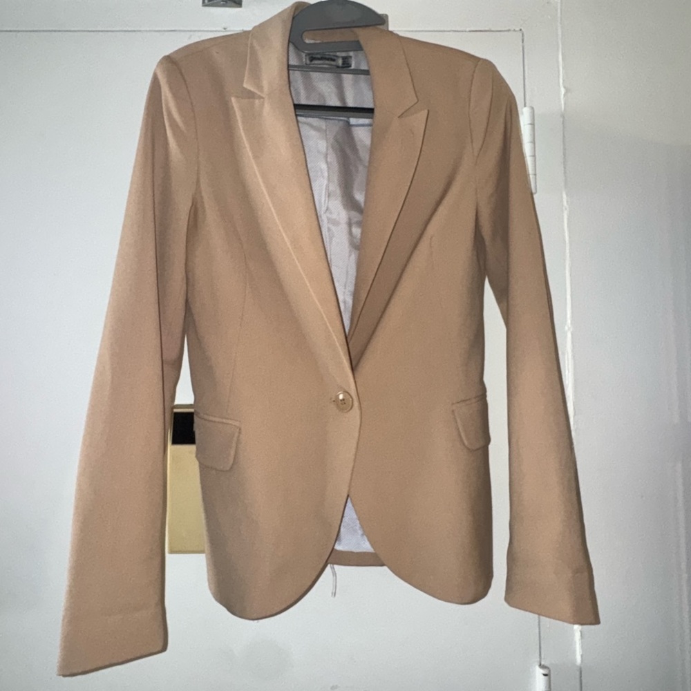 Stradivarius Tan Blazer Tailored Suit Jacket